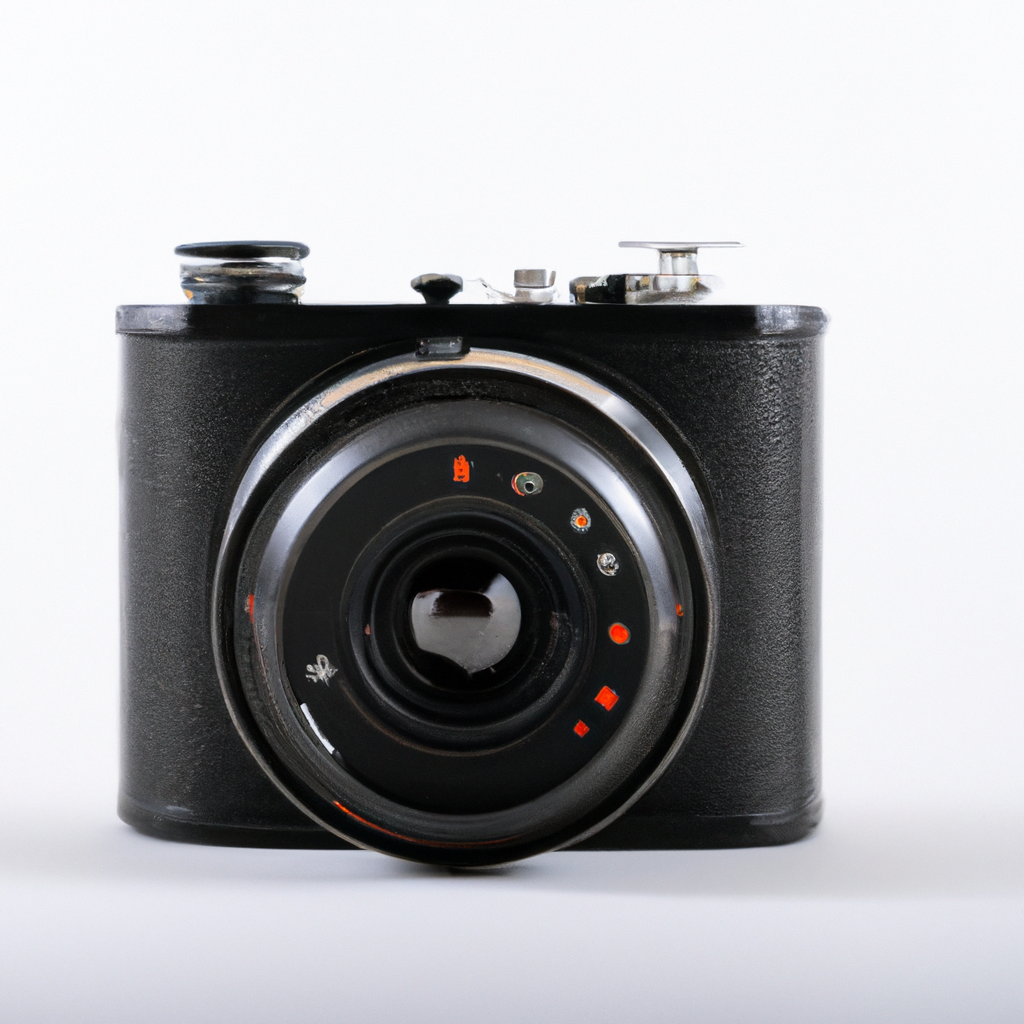 Catalina, fotógrafa en estudio minimalista con cámara en mano, imagen generada por IA