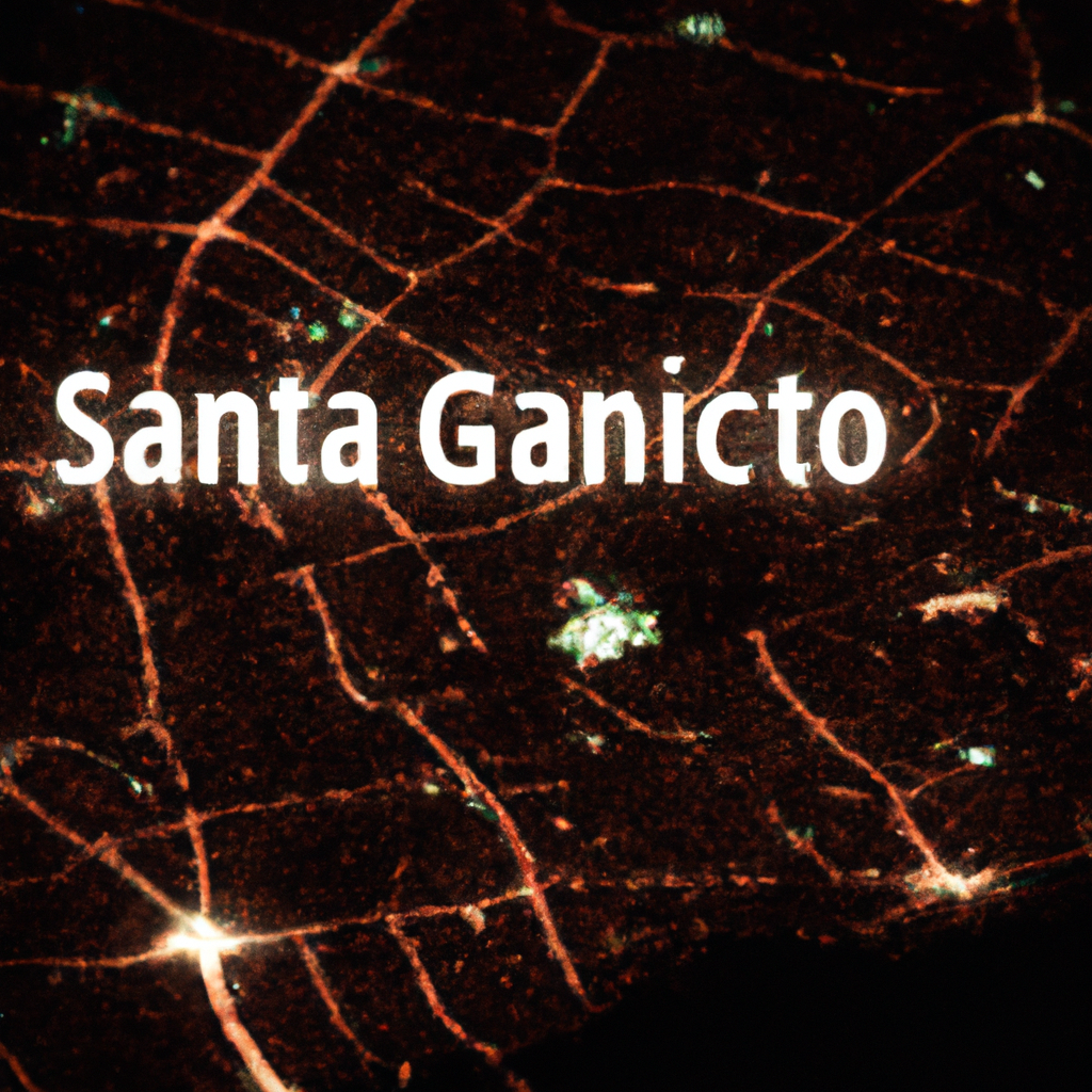 Mapa de Santiago (imagen generada por IA) con ubicaciones destacadas del centro y áreas populares